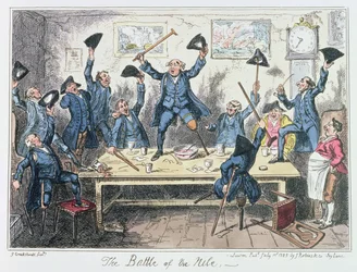 Die Schlacht am Nil, veröffentlicht von James Robins und Co., 1. Juli 1825